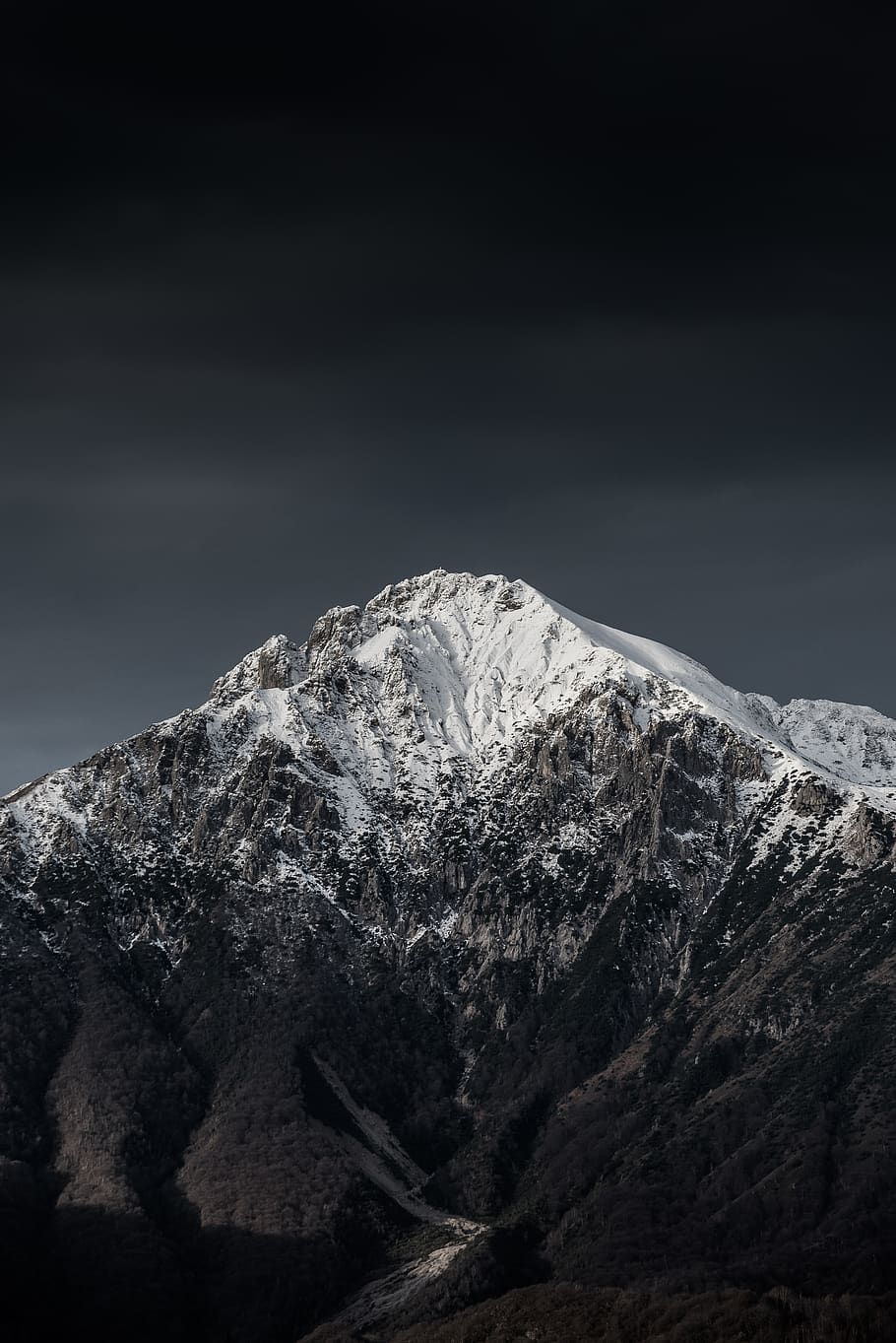 snow capped mountain under cloudy sky, nature, scenics - nature HD wallpaper