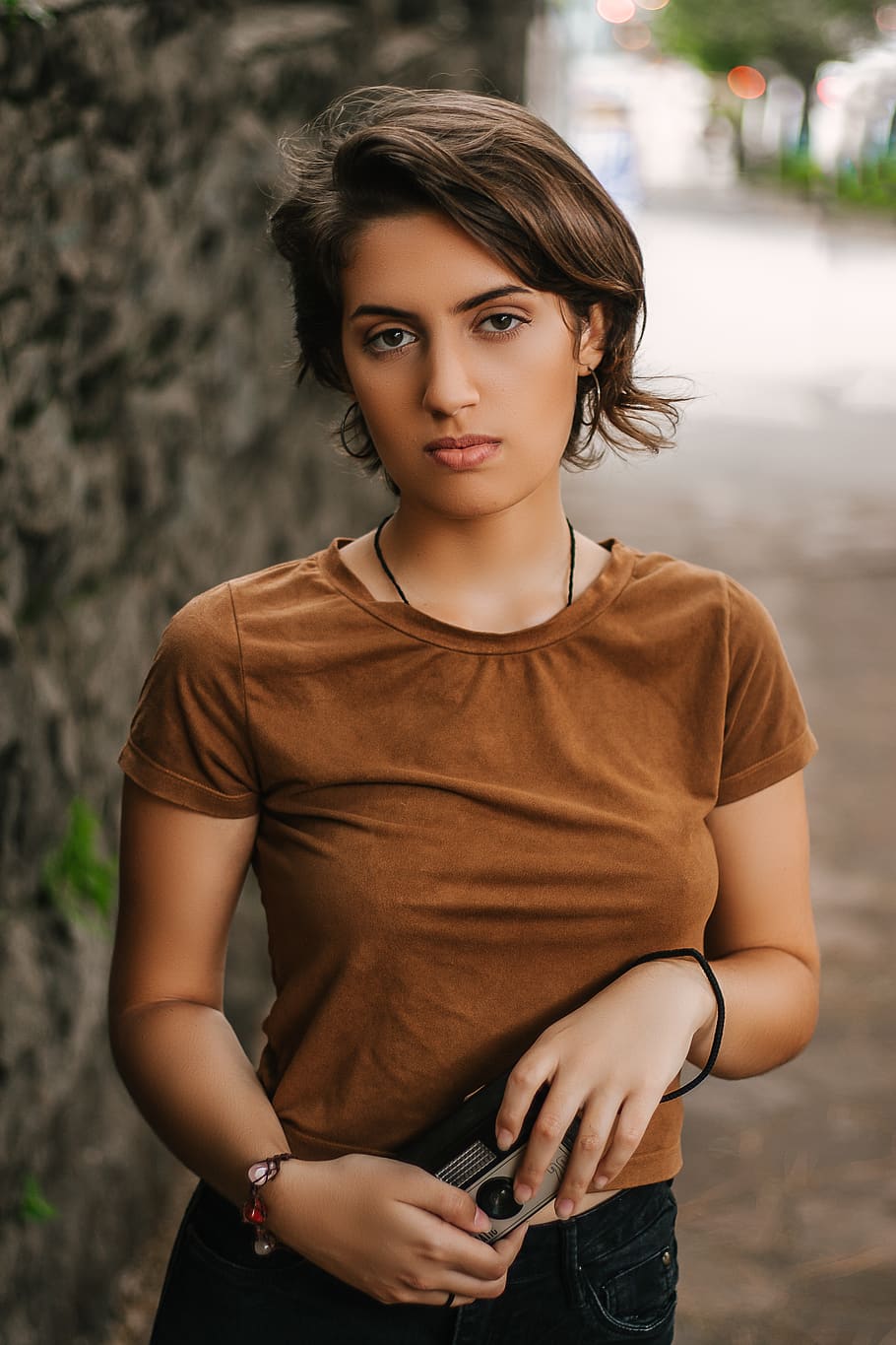 Hd Wallpaper Photo Of Girl Wearing Brown Shirt Attractive Beautiful