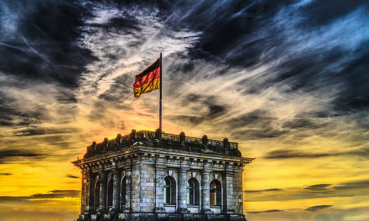 Belgium Flag on Top of the Building, architecture, art, berlin HD wallpaper