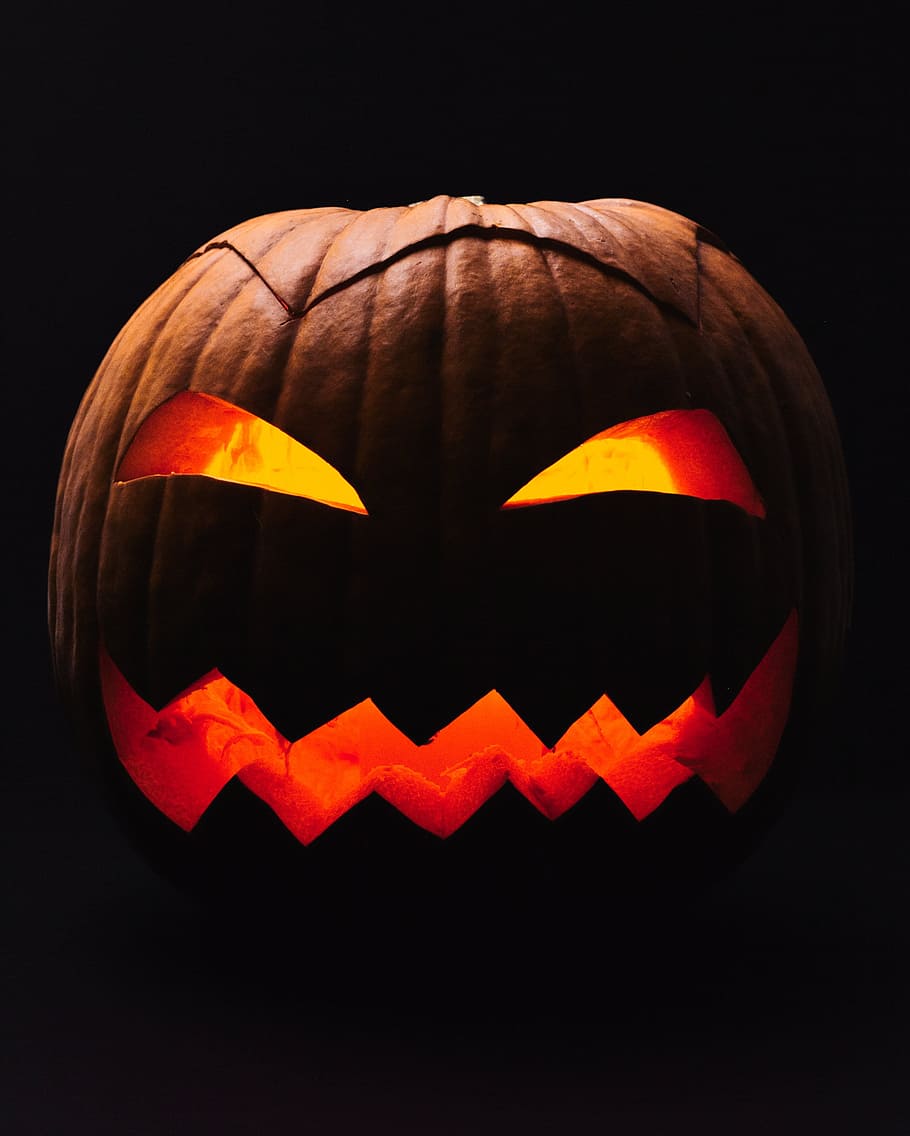 lighted pumpkin, jack o' lantern, jack-o-lantern, jack o lantern HD wallpaper