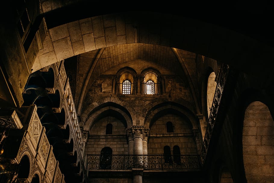 concrete building interior, architecture, built structure, religion HD wallpaper