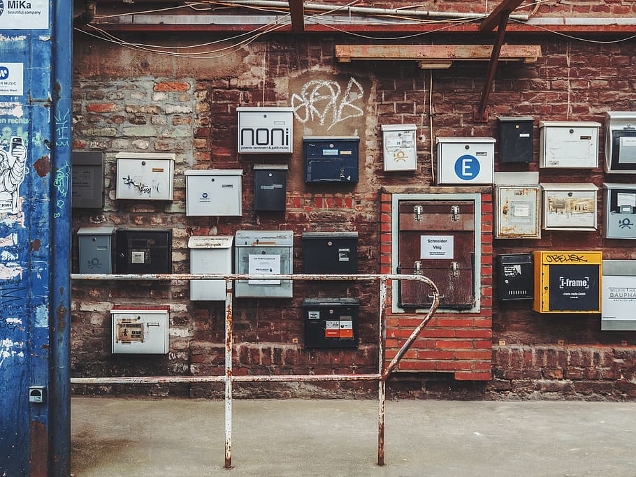 germany, cologne, wall, facade, masonry, dirty, mailbox, city HD wallpaper