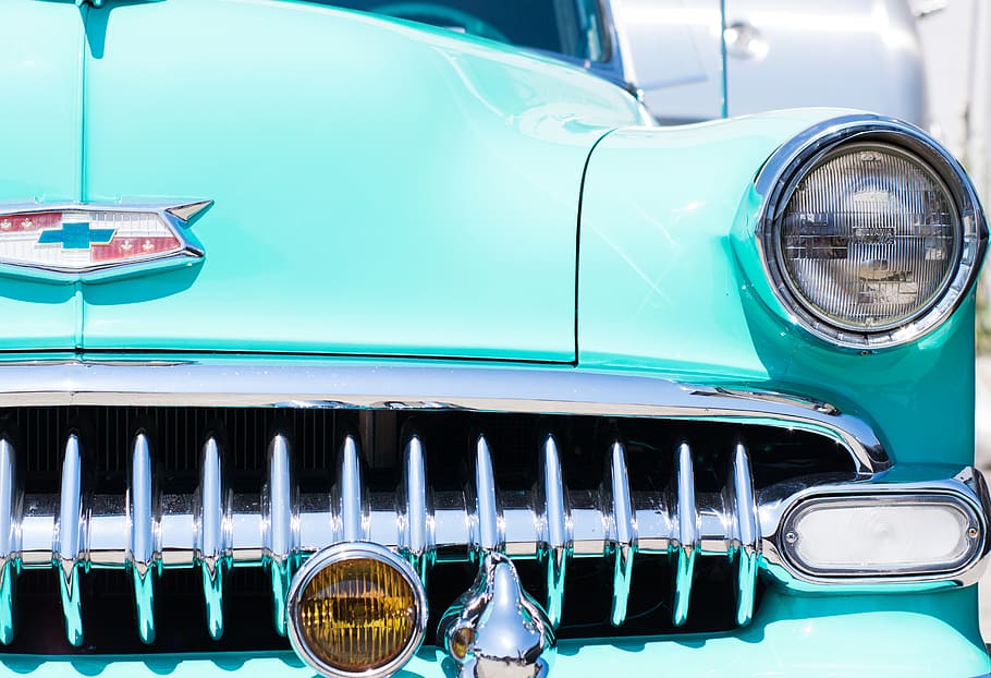 teal Chevrolet car, united states, berkeley, gilman brewing company HD wallpaper