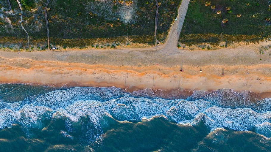sea, water, waves, ocean, beach, coast, shore, people, swimming HD wallpaper
