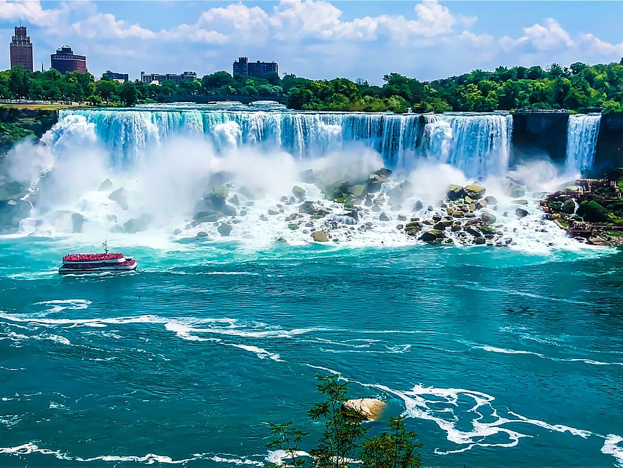 niagara, canada, powerful, usa, landscape, waterfalls, motion HD wallpaper