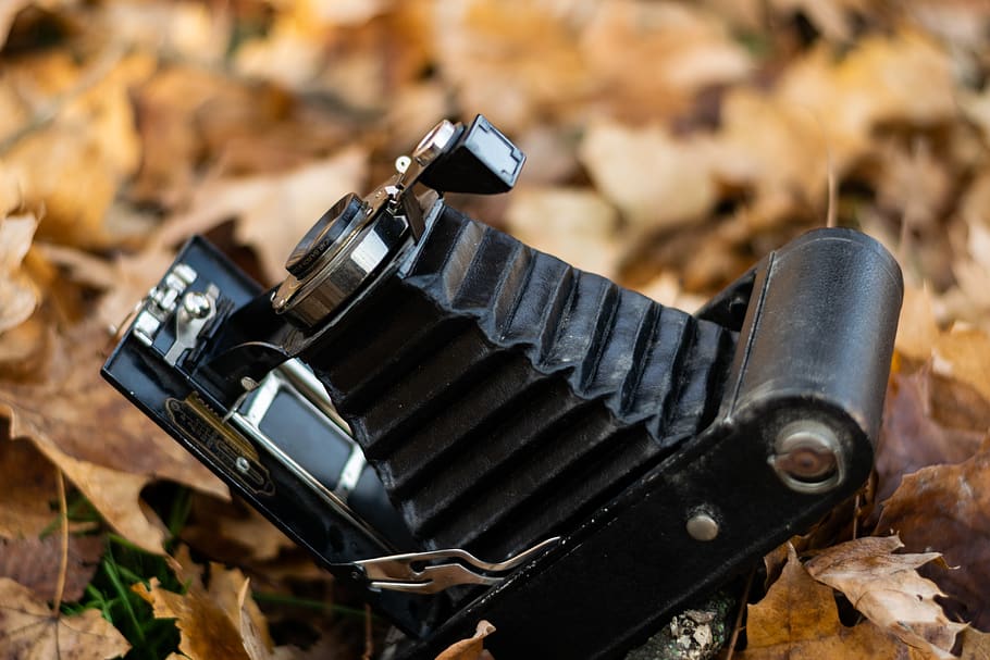 Camera, Vintage, Fall, Bokeh, focus on foreground, metal, technology HD wallpaper