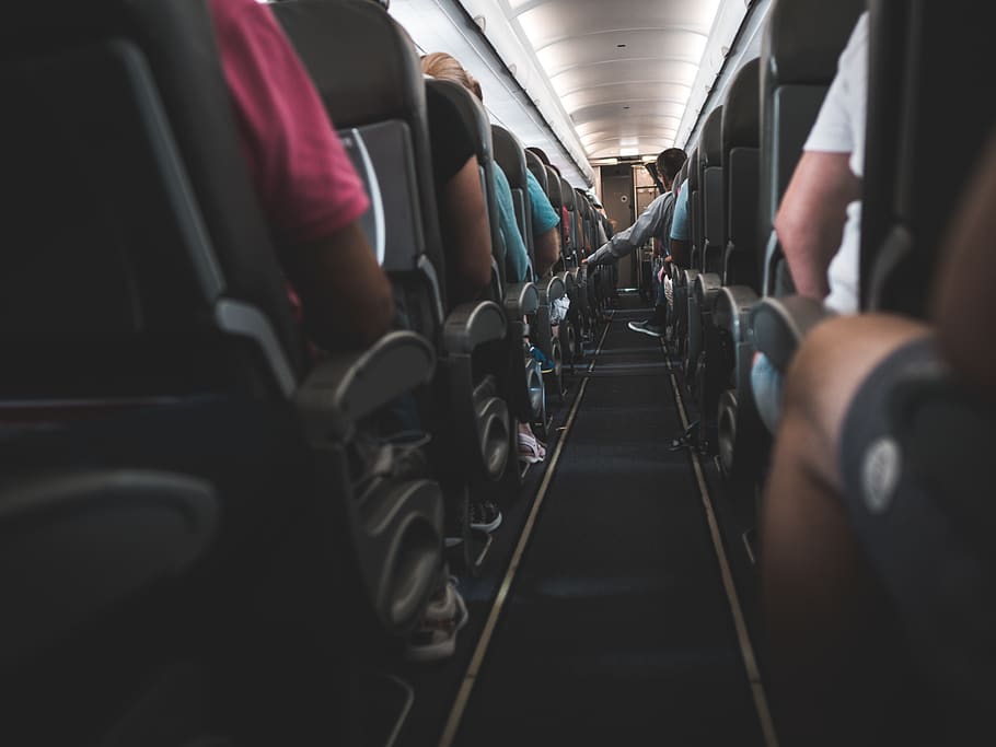 People Sitting on Plane Chairs, aircraft, airline, airplane, aviation, HD wallpaper