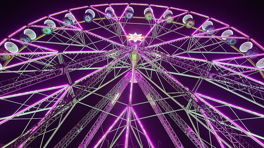 light, electric, ferris wheel, manege, electricity, energy HD wallpaper