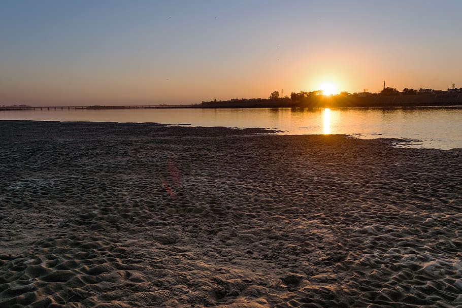landscape, beach, sunset, nature, peaceful, outdoors, lake HD wallpaper