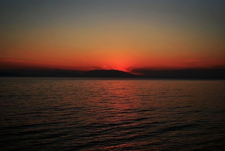sunset, water, landscape, sunrise, sky, hope, sea, river, nature HD wallpaper