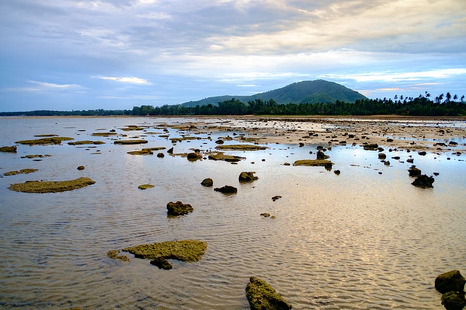 thailand, ko samui, water, clouds, asia, three, sea, island HD wallpaper