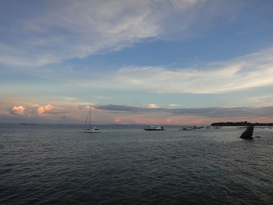 sea, sky, glow, water, nautical vessel, cloud - sky, transportation HD wallpaper