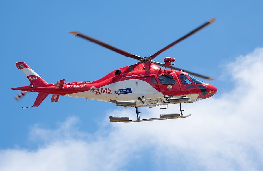 Photo Of Ams Helicopter In Flight, aircraft, aviation, chopper HD wallpaper