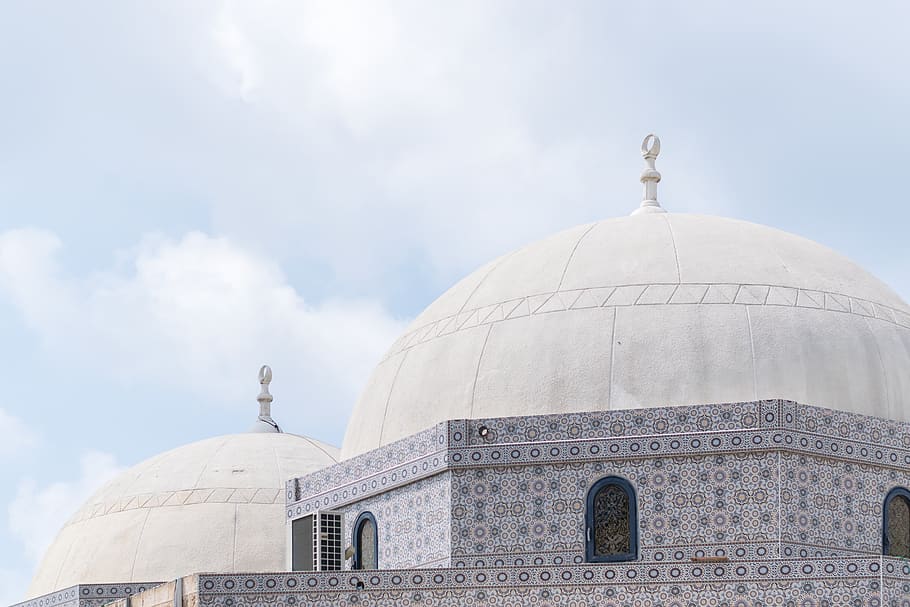 mosque under cloudy sky, architecture, dome, building, worship HD wallpaper