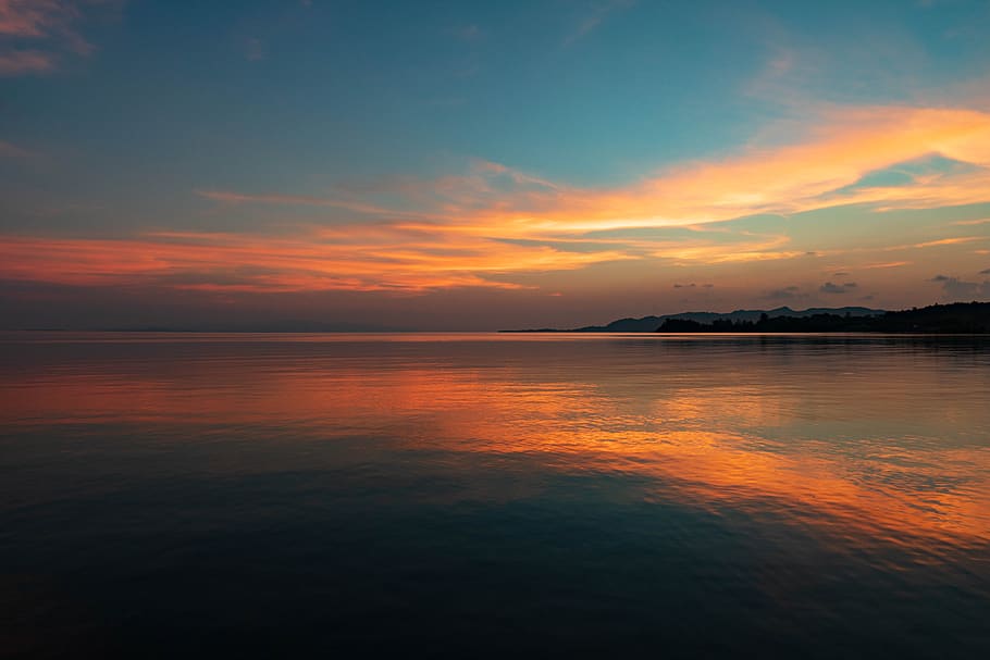 sun, sky, cloud, sunset, natural, mood, landscape, at dusk HD wallpaper