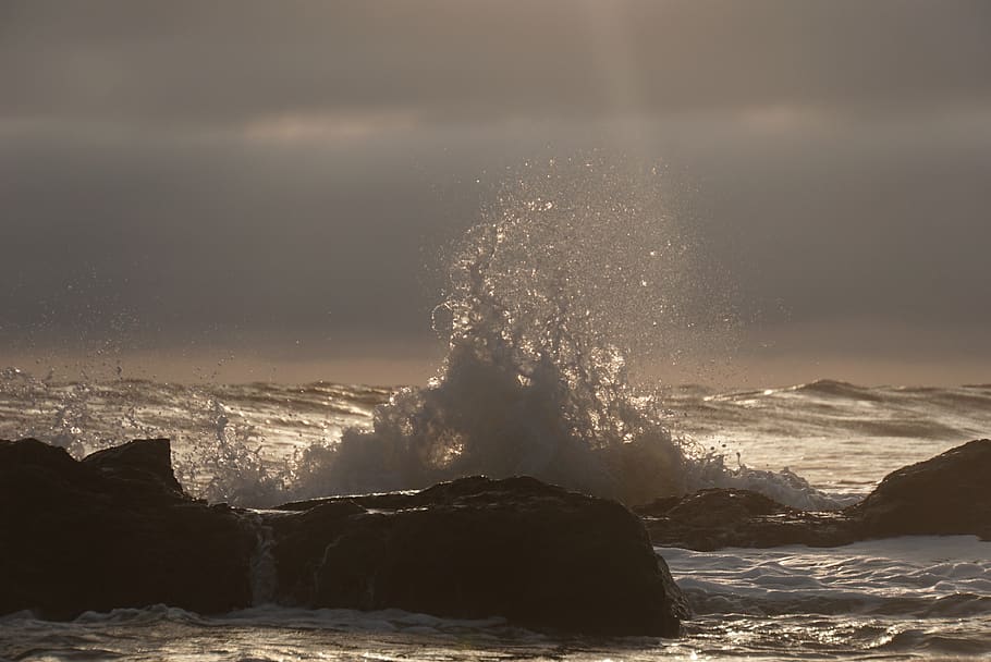 sea, wave, spray, water, beauty in nature, scenics - nature, HD wallpaper