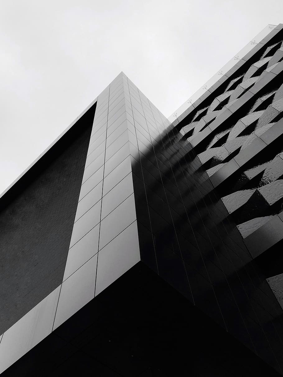 belarus, minsk, geometrical, shape, architecture, bnw, blackandwhite HD wallpaper
