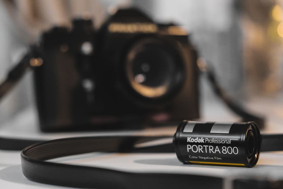 black Kodak Portra 800 battery, electronics, camera, digital camera, HD wallpaper