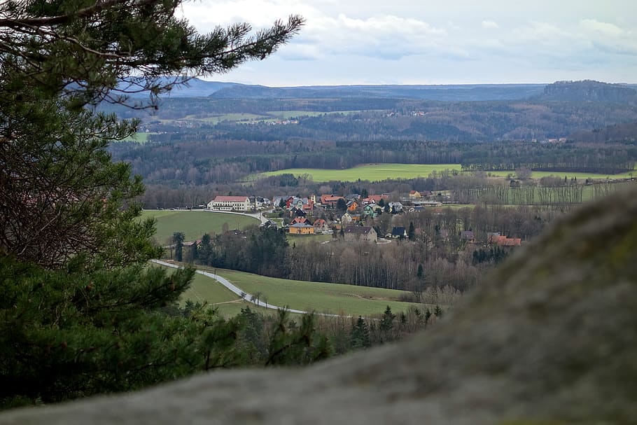 saxon switzerland, elbe sandstone mountains, lily stone, landscape, HD wallpaper