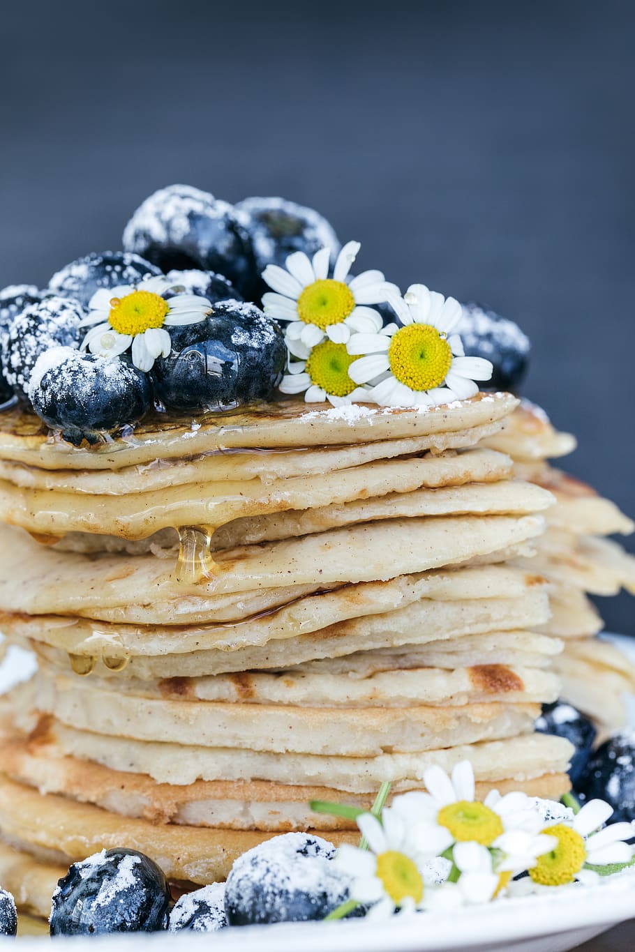 pancake with blueberry toppings, freshness, food, food and drink HD wallpaper