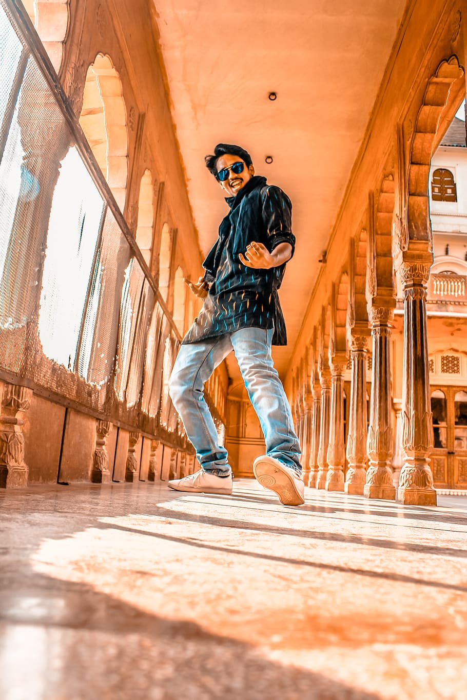 dancing man inside building interior, shoe, footwear, apparel HD wallpaper