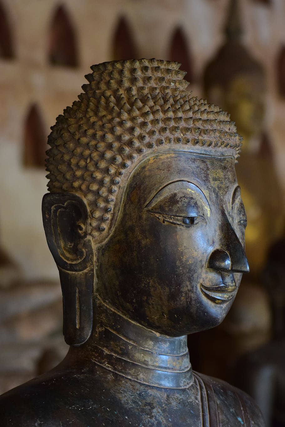 buddha, laos, buddhism, sculpture, statue, human representation HD wallpaper