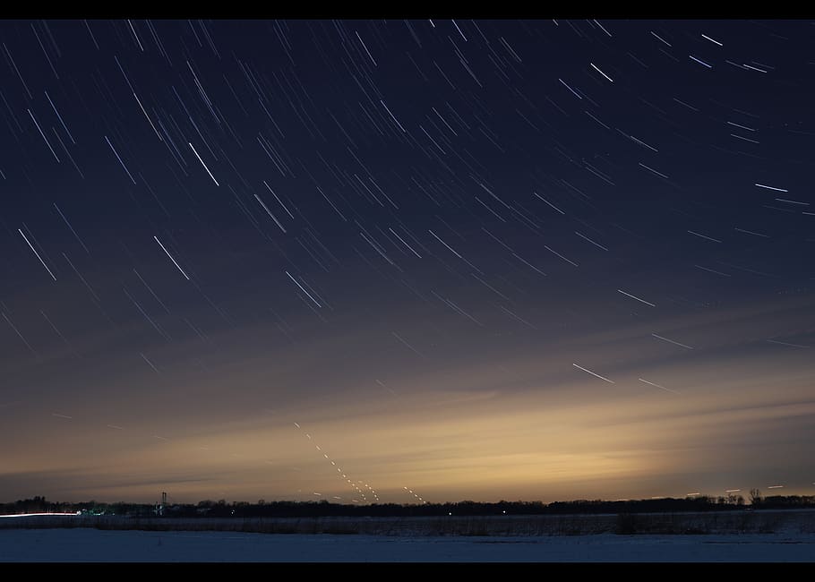 star trails, sky, star - space, scenics - nature, night, astronomy HD wallpaper