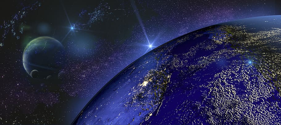 planet earth, 3d, render planet, world, space, astronomy, night HD wallpaper