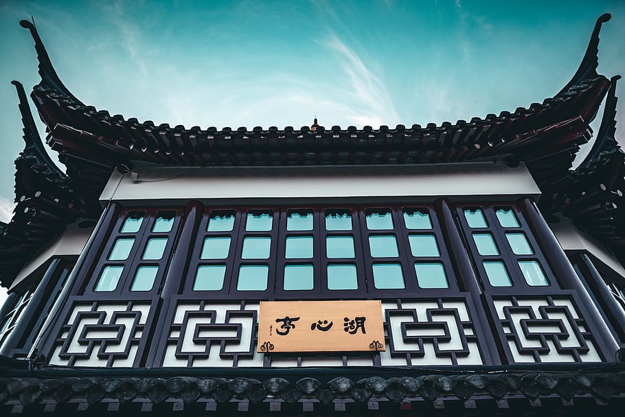 black and white temple, architecture, built structure, building exterior HD wallpaper