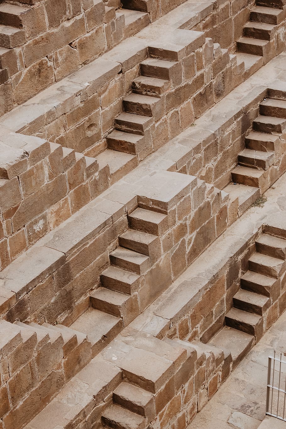 brown concrete brick wall, staircase, full frame, architecture HD wallpaper