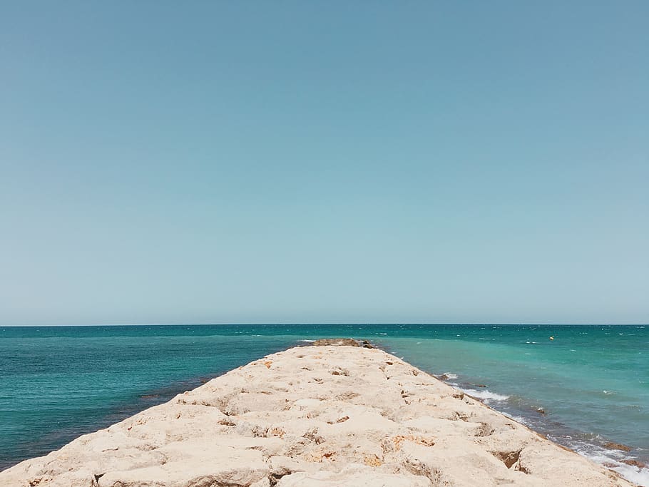 spain, dénia, sea, water, beach, sky, land, horizon, horizon over water, HD wallpaper