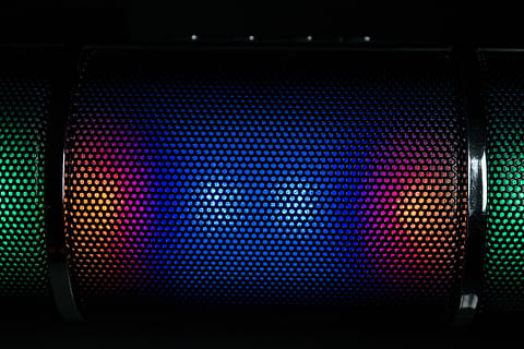 Black Portable Speaker, abstract, abstraction, background, blur HD wallpaper