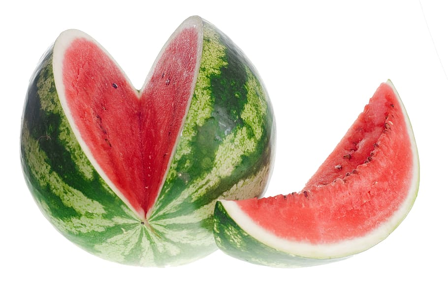 watermelon, slice, isolated, white, dietfood, red, healthyfood HD wallpaper