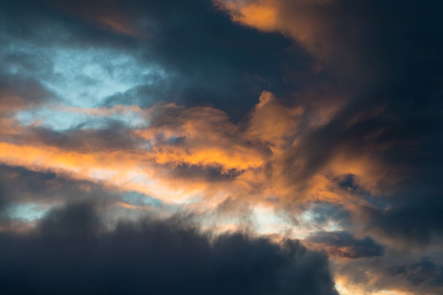 cloudy sky, nature, outdoors, weather, cumulus, red sky, dawn HD wallpaper