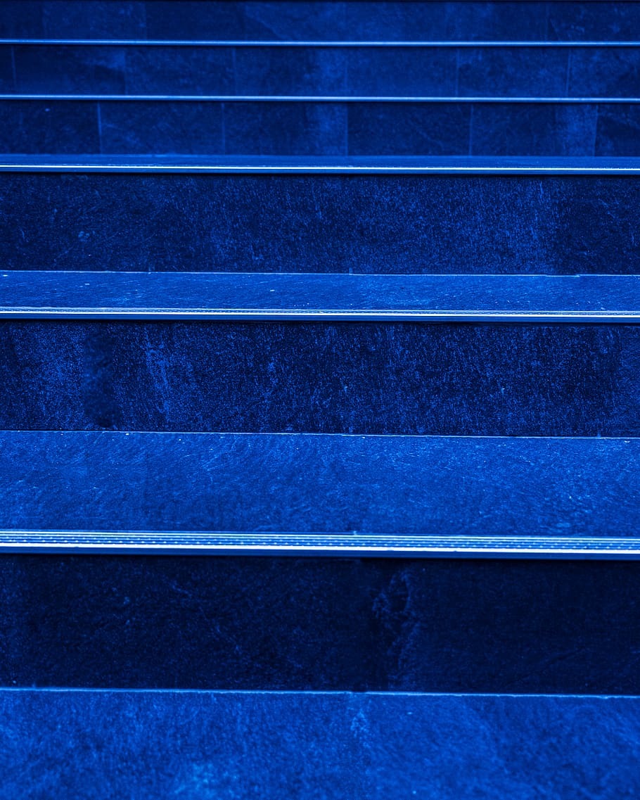 minimal, minimalistic, stairs, lines, steps, straight, blue, HD wallpaper