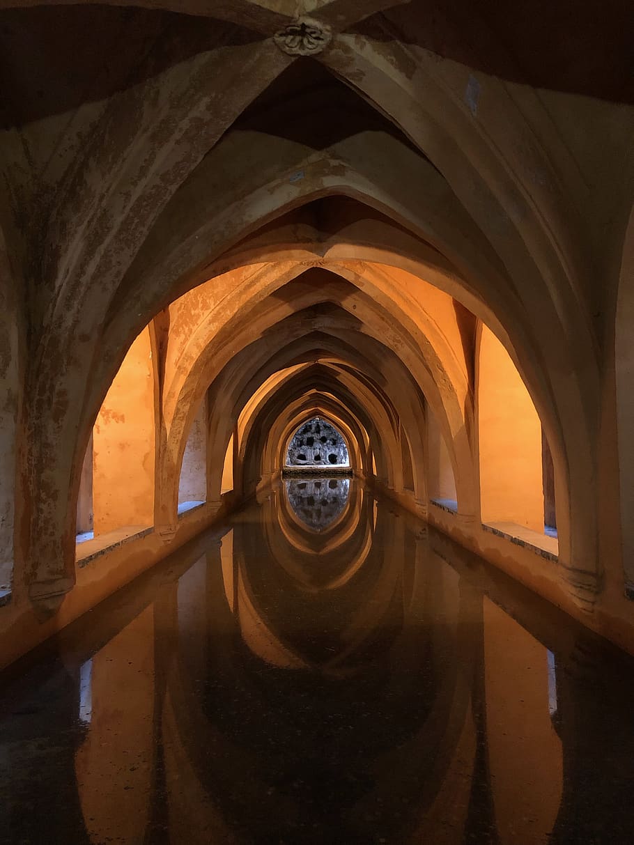 white painted wall, corridor, flooring, crypt, wood, tunnel, hardwood HD wallpaper