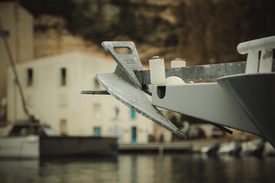 gray ship anchor on the ship, aircraft, airplane, transportation HD wallpaper