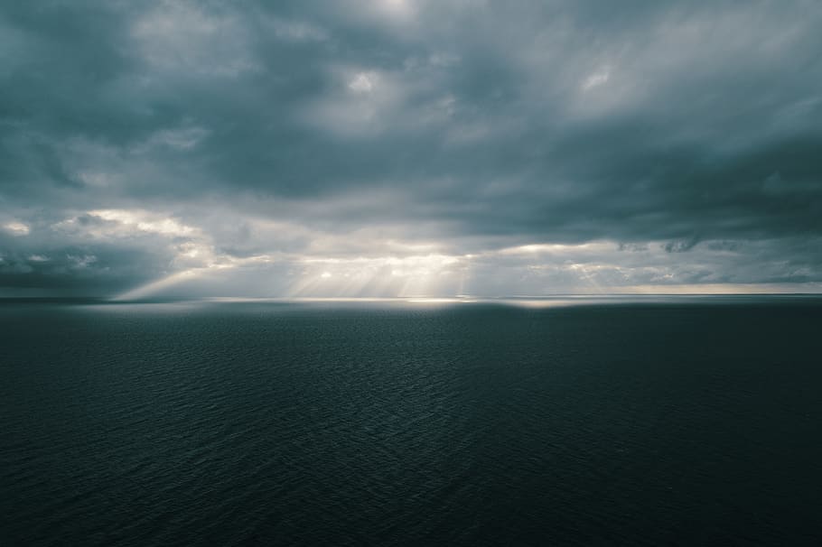 Photograph of the Open Ocean, clouds, landscape, nature, sea HD wallpaper
