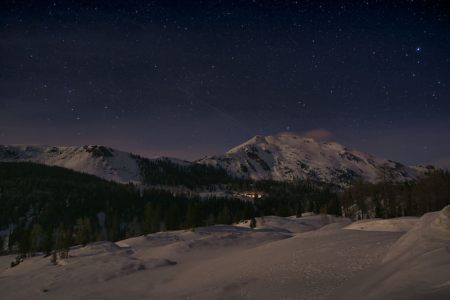 alpes under the starry night, nature, outdoors, space, astronomy HD wallpaper
