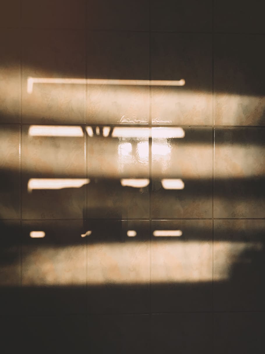 Sunlight Passing Through Window Reflection on Brown Tiled Surface HD wallpaper