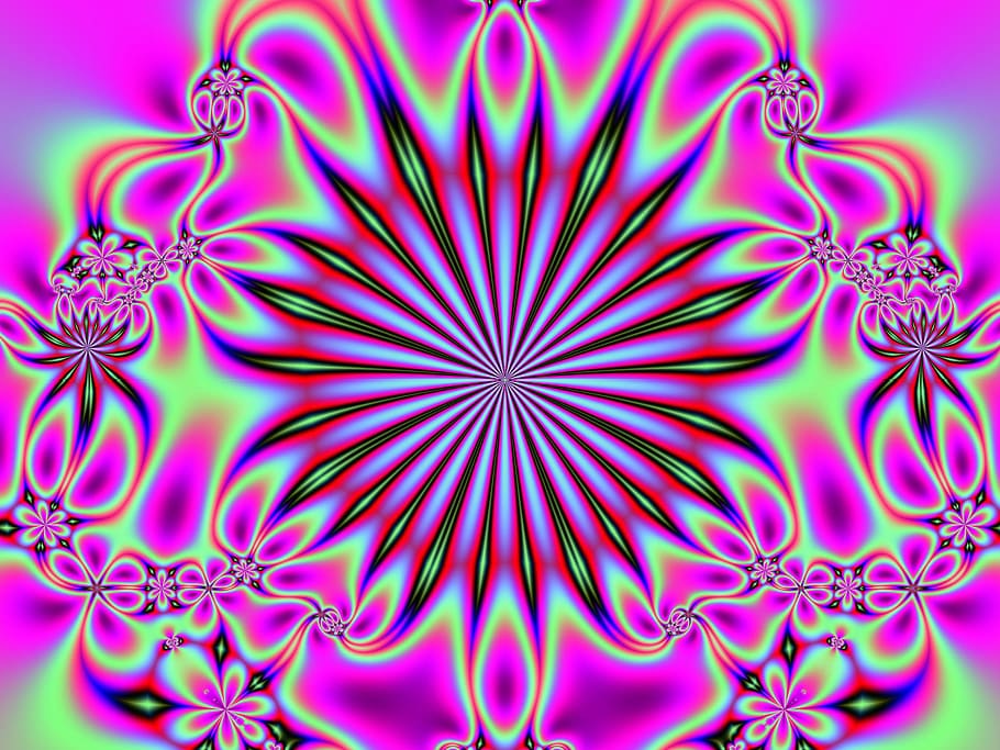 Fractal-based, background, abstract pattern, symmetrical, symmetry, HD wallpaper