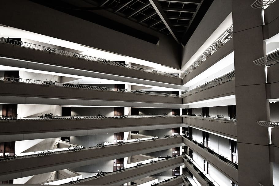 white structural building, architecture, housing, pan pacific hotel HD wallpaper