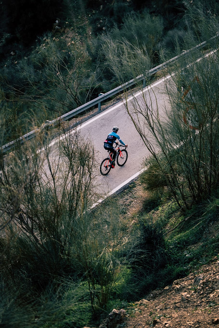 man cycling on empty road, bicycle, vehicle, transportation, bike HD wallpaper