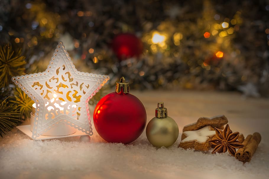 christmas, gift, deco, light, mood, december, winter, still life, HD wallpaper