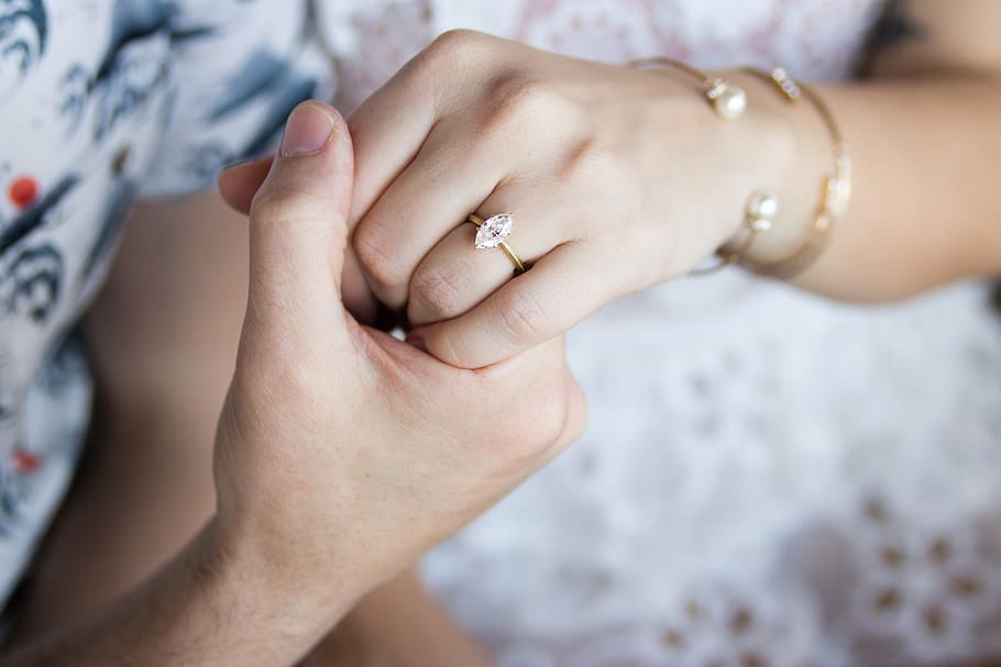marriage, couple, ring, engagement ring, wedding, human hand HD wallpaper