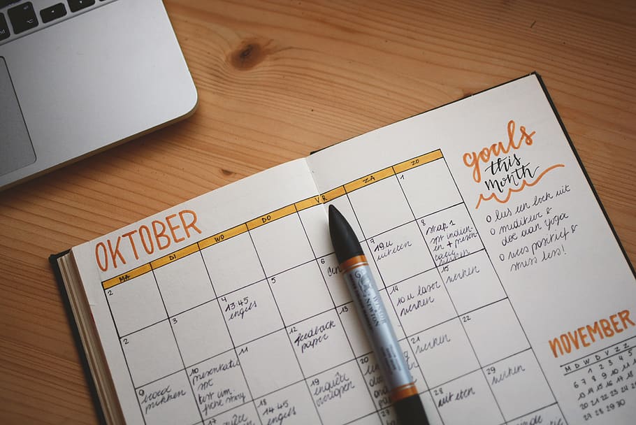 desk, flatlay, writting, pen, journal, bullet journal, table HD wallpaper