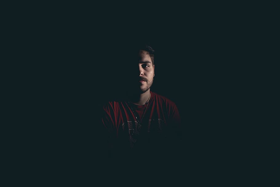 man in red crew-neck top, apparel, clothing, sleeve, person, human HD wallpaper