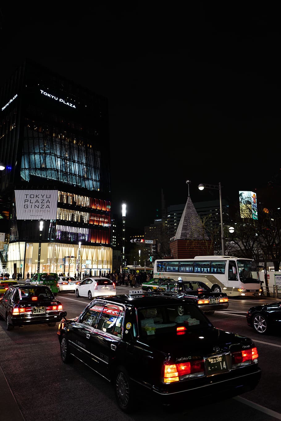 japan, shibuya, mode of transportation, city, car, illuminated HD wallpaper