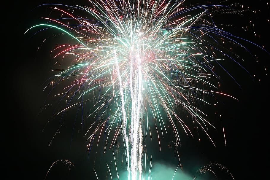 firework, celebrate, celebration, light, urban, newyear, background HD wallpaper
