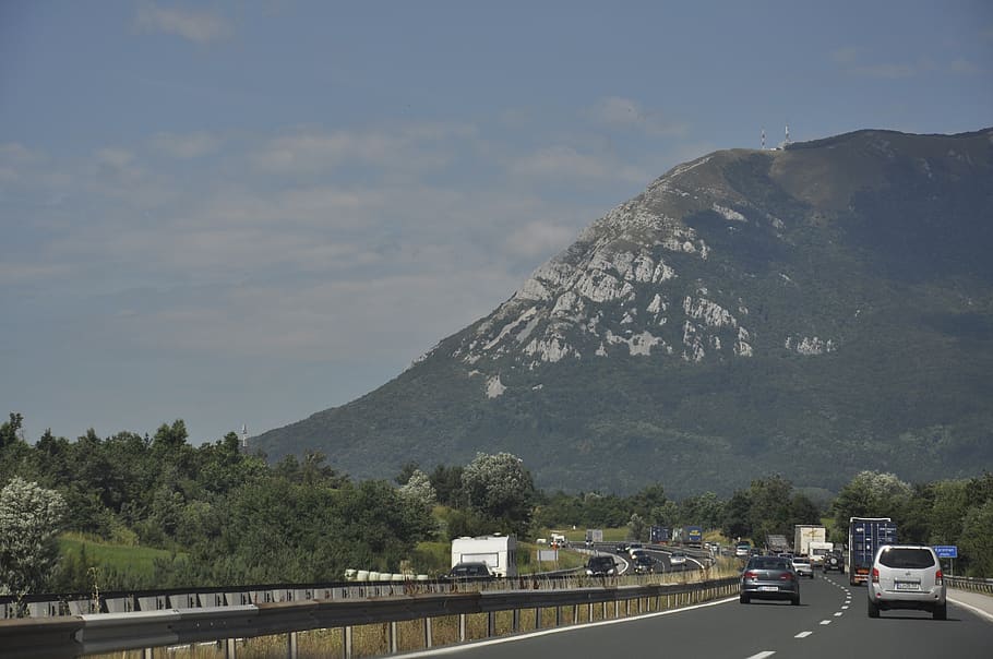 highway, road, mountain, transportation, mode of transportation HD wallpaper